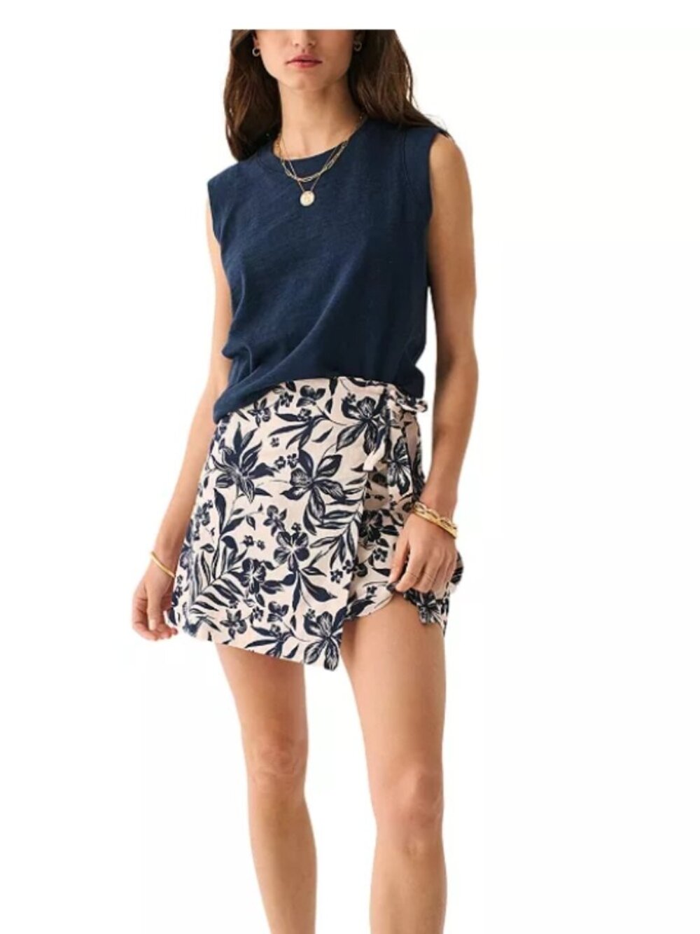 Like New! FAHERTY Sunwashed Muscle Tank Top Navy Organic Cotton Sleeveless M